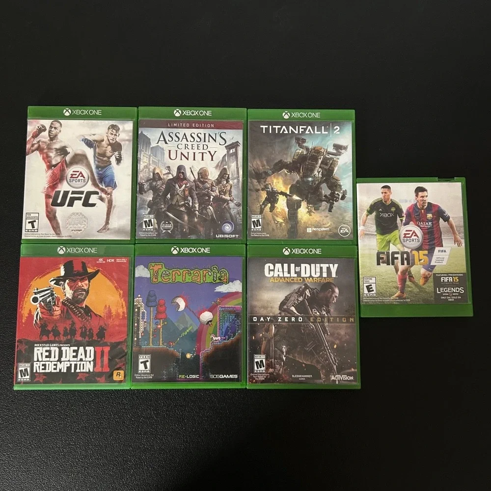 Xbox One Video Games Bundle Lot (7 Games) Red Dead Redemption II Titanfall 2 COD